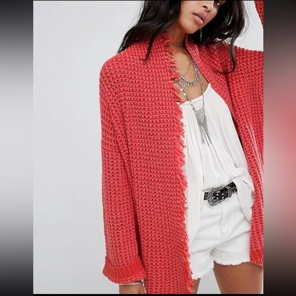 Free People I’ll Be Around Silk-Blend Cardigan size Small - Picture 4 of 12